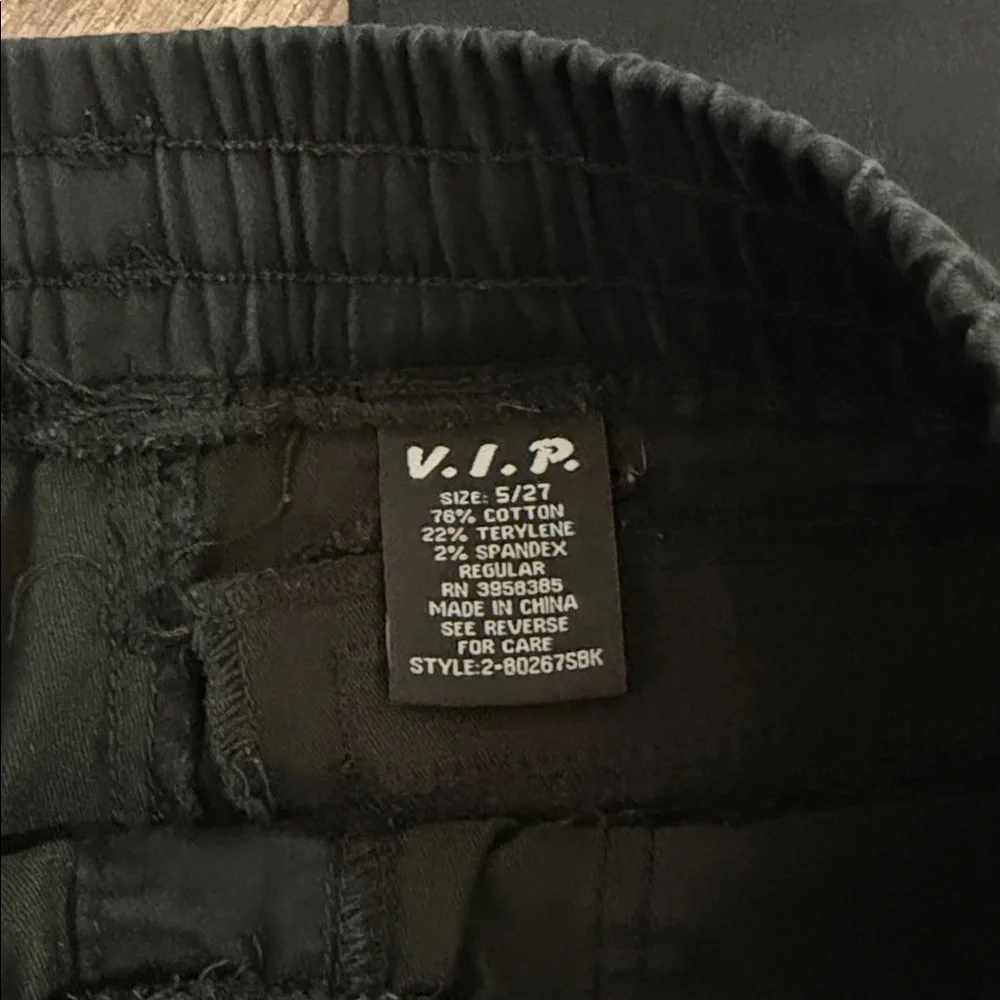 V.I.P. Black Jogger Cargo Pants,‎ Size 27